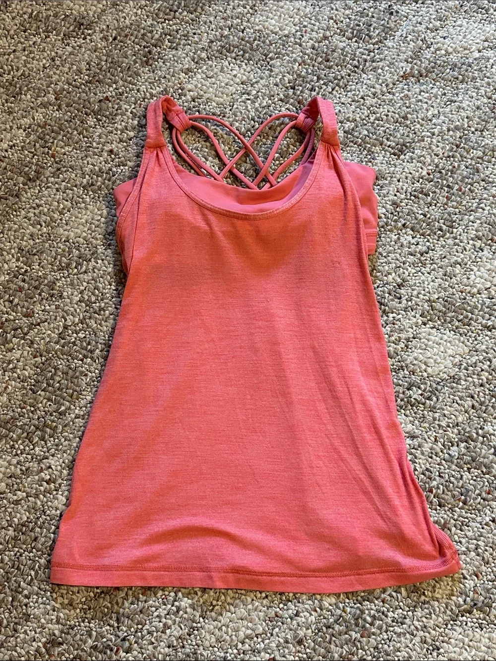 lululemon athletica Coral Crisscross Back Tank with padded bra